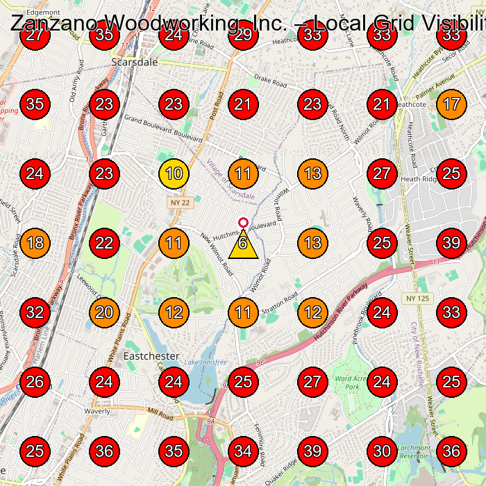Zanzano Woodworking, Inc. GeoGrid visibility map for Carpenter in None
